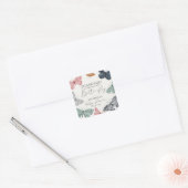 Boho vlinder Baby shower feest dessert gunst Vierkante Sticker (Envelop)