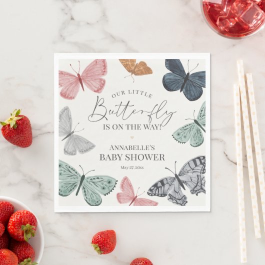 Boho vlinder Baby shower servet (Insitu)