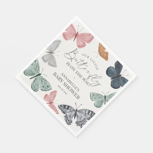 Boho vlinder Baby shower servet (Hoek)