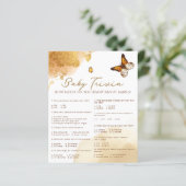 Boho vlinder Baby trivia Baby shower spel (Staand voorkant)