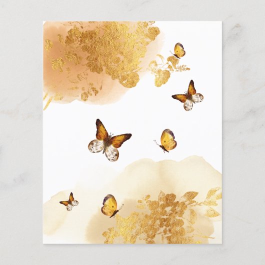 Boho vlinder Baby trivia Baby shower spel (Achterkant)