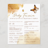 Boho vlinder Baby trivia Baby shower spel (Voorkant)