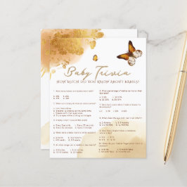 Boho vlinder Baby trivia Baby shower spel