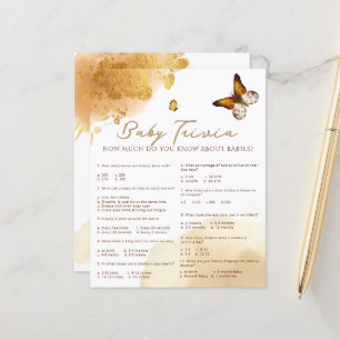 Boho vlinder Baby trivia Baby shower spel
