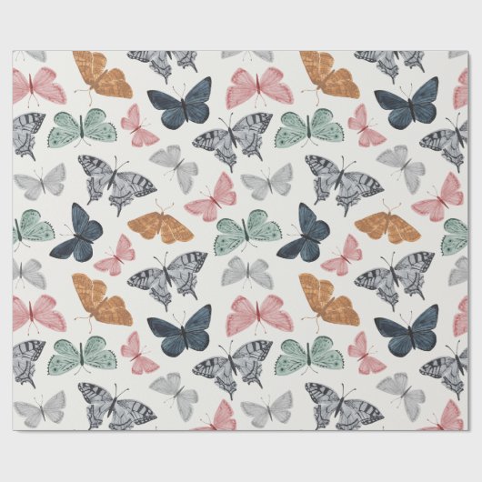 Boho Vlinder Betoverde Inpakpapier (Vlak)