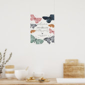 Boho vlinder betoverde verjaardagsfeestje welkom poster (Keuken)
