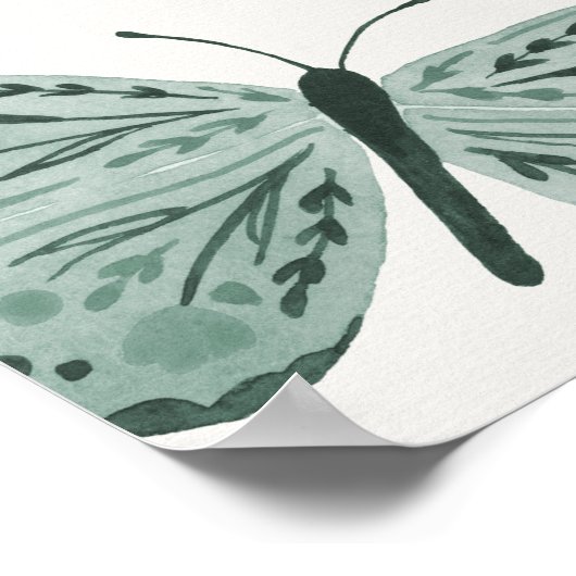 Boho vlinder betoverde verjaardagsfeestje welkom poster (Hoek)