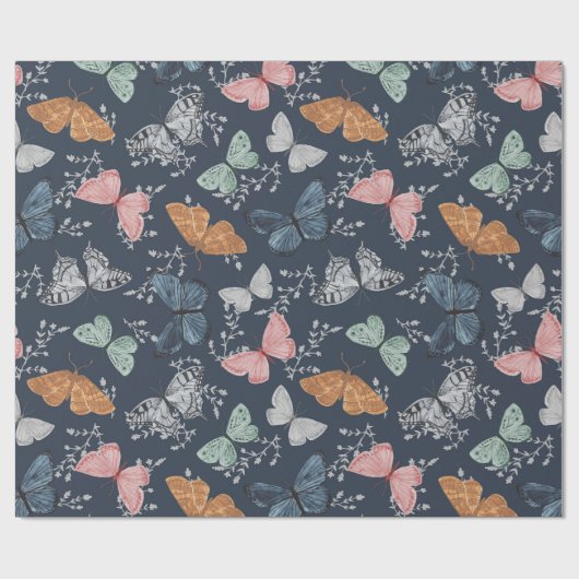 Boho Vlinder Betoverend Inpakpapier (Vlak)