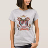 Boho Vlinder Bloem Inspirerend Motiverend T-shirt (Voorkant)