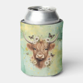 Boho vlinder bloemige Koe "Udderly Delightful" Blikjeskoeler (Blikje Voorkant)