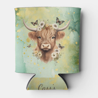 Boho vlinder bloemige Koe "Udderly Delightful" Blikjeskoeler