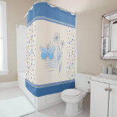 Boho Vlinder & Botanische Gordijn voor Douche (In situ)