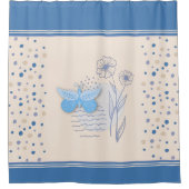 Boho Vlinder & Botanische Gordijn voor Douche (Voorkant)