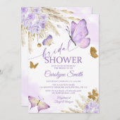 Boho vlinder bruids douche uitnodiging (Voorkant / Achterkant)
