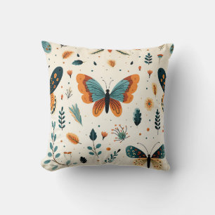 Boho Vlinder en Botanische Weide Kussen