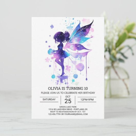 Boho vlinder fee verjaardag elegantie kaart (Staand voorkant)