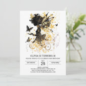 Boho vlinder fee verjaardag genot kaart (Staand voorkant)