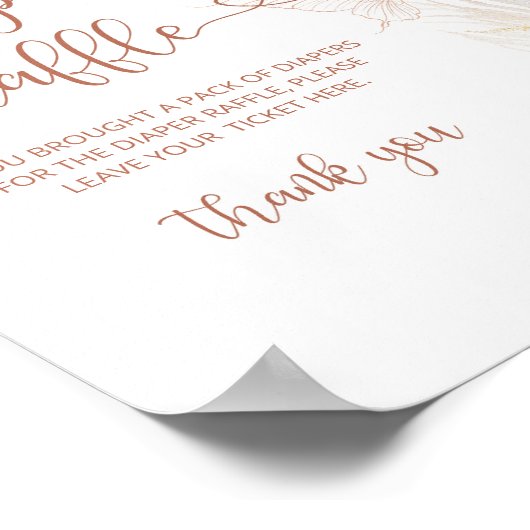 Boho vlinder goud Luier loterij Poster (Hoek)