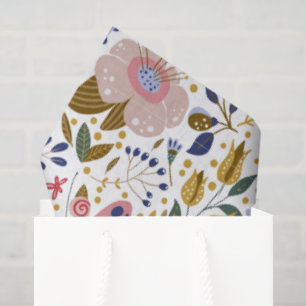 Boho Vlinder Kleurrijk Wildbloem Patroon Tissuepapier