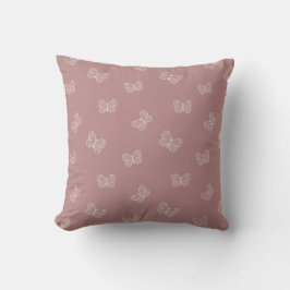 Boho Vlinder Modern Baby Meisje Gedempt Roze Mauve Kussen