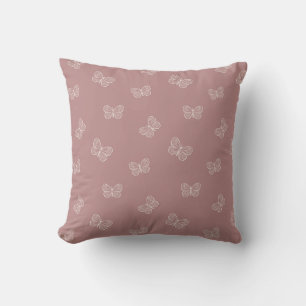 Boho Vlinder Modern Baby Meisje Gedempt Roze Mauve Kussen