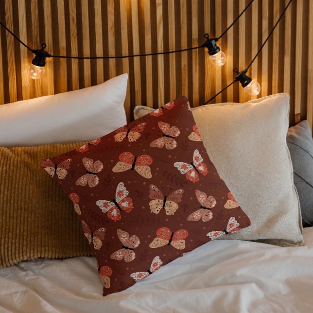 Boho Vlinder Patroon - Herfst Huisdecoratie Kussen (Creator heeft geüpload)