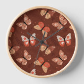 Boho Vlinder Patroon - Herfst Wandklok (Voorkant)
