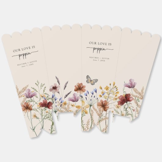 Boho vlinder popcorn bedankdoosjes (Ongevouwen)