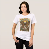 Boho Vlinder Retro Zon Hippie Esthetiek Tri-Blend Shirt (Voorkant volledig)