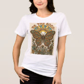 Boho Vlinder Retro Zon Hippie Esthetiek Tri-Blend Shirt (Voorkant)