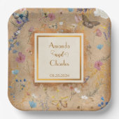  Boho vlinder tuin bruiloft Papieren Bordje (Voorkant)