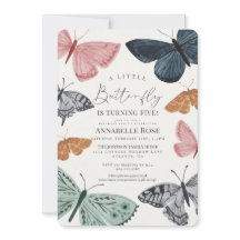 Boho vlinder verjaardagsfeestje uitnodiging