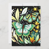 Boho vlinder vleugels verjaardag kaart (Achterkant)