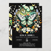 Boho vlinder vleugels verjaardag kaart (Voorkant / Achterkant)