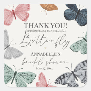 Boho vlinder Vrijgezellenfeest feest dessert gunst Vierkante Sticker