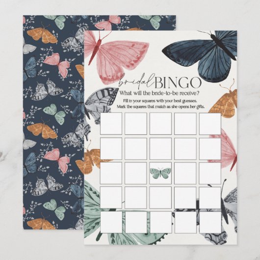 Boho vlinder Vrijgezellenfeest spelletjes bruids b Kaart (Voorkant / Achterkant)