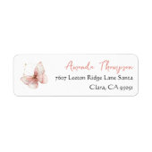 Boho Vlinder Wilde Bloem Meisje Baby Shower Etiket (Voorkant)