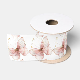 Boho Vlinder Wilde Bloem Meisje Baby Shower Satijnen Lint