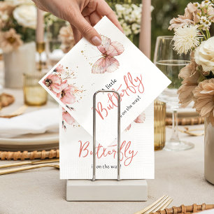 Boho Vlinder Wilde Bloem Meisje Baby Shower Servet