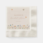 Boho Vlinder Wilde Bloemen Bruidsdouche Servet (Voorkant)