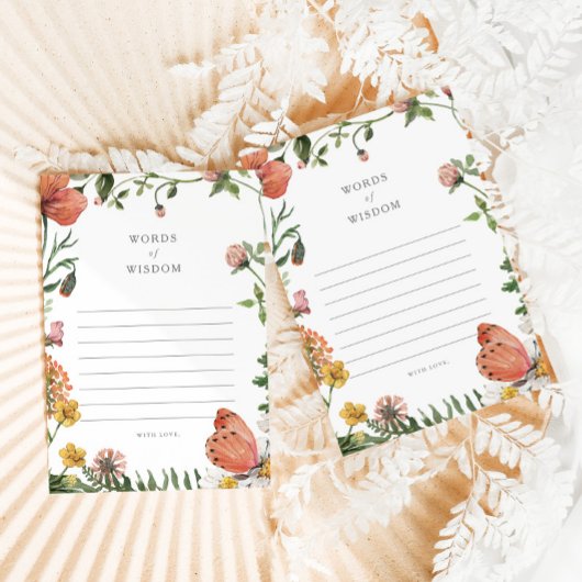 Boho Vlinder Woorden van Wijsheid Baby Advies Kaar