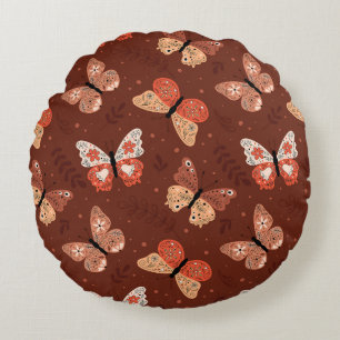 Boho Vlinderpatroon - Herfst Huisdecoratie Rond Kussen