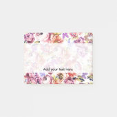 Boho  vlinderroze roze roze bloemen post-it® notes (Voorkant)