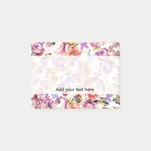 Boho  vlinderroze roze roze bloemen post-it® notes (Voorkant)