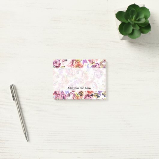 Boho  vlinderroze roze roze bloemen post-it® notes (Kantoor)