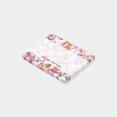 Boho  vlinderroze roze roze bloemen post-it® notes (Schuin)