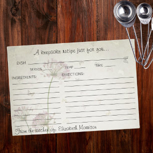 Boho Vlinders & Bloemen Vrijgezellenfeest Recept Informatiekaartje