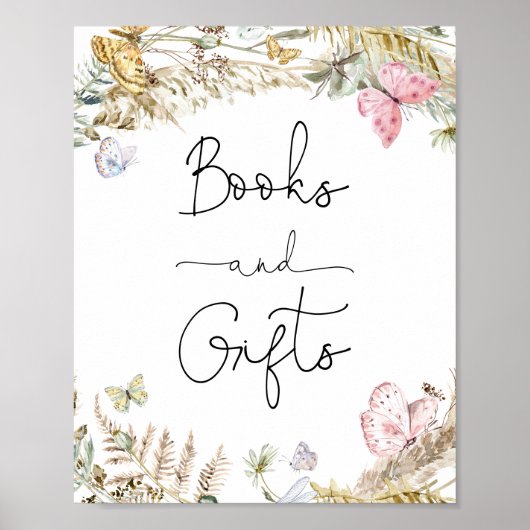 Boho Vlinders Boeken en Cadeaus Poster (Voorkant)