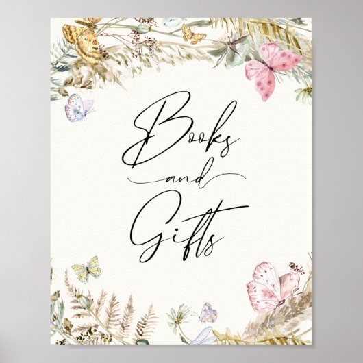 Boho Vlinders Boeken en Cadeaus Poster (Voorkant)