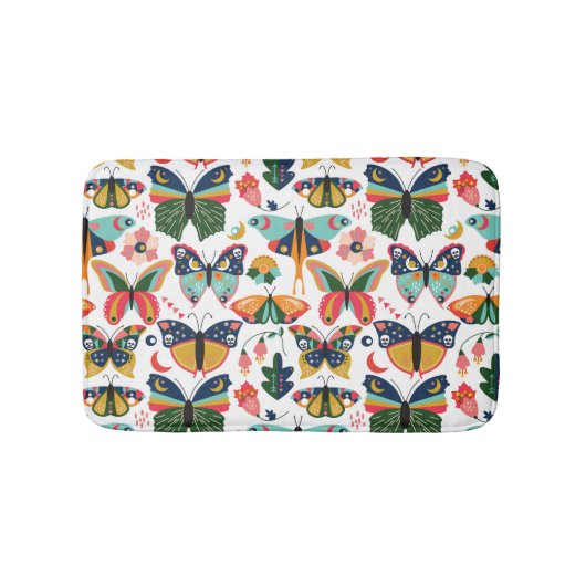 Boho vlinders: naadloos behangpatroon. badmat (Voorkant)